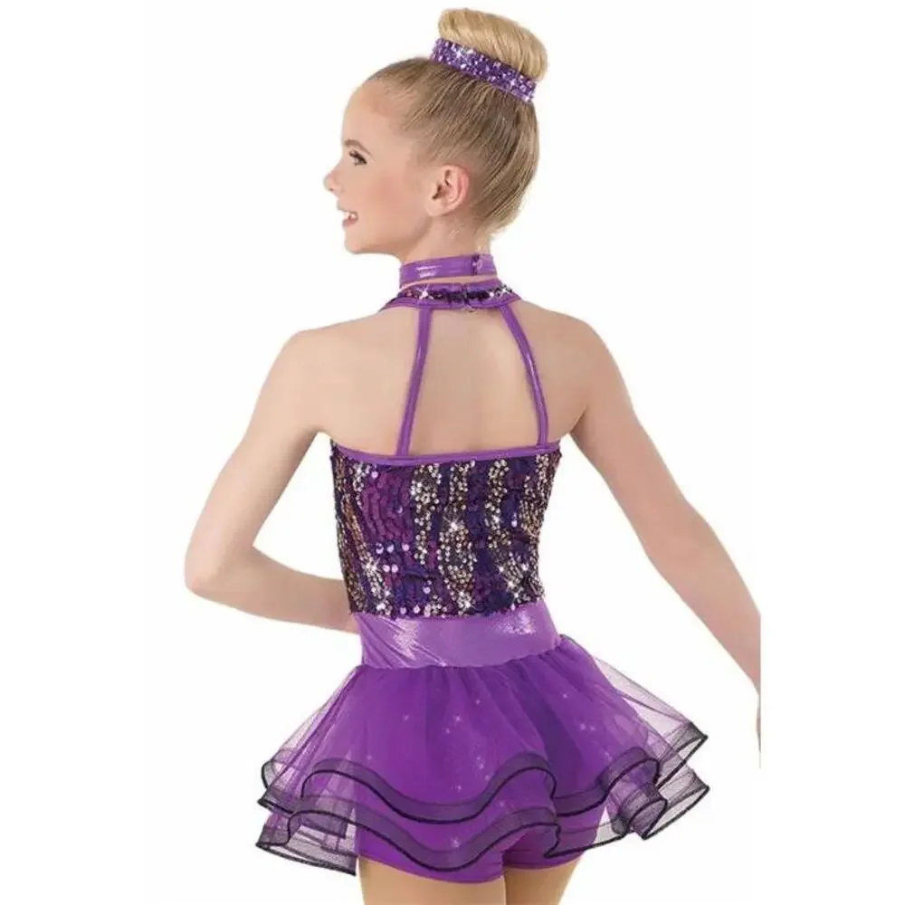 Pre-Owned Dance Costume Weissman 9541 Medium Child Turquoise Jazz